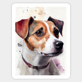 Watercolor portrait of a Jack Russelll Terrier Dog Sticker